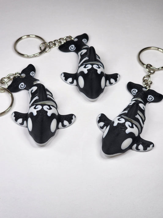 Tribal Orca Keychain