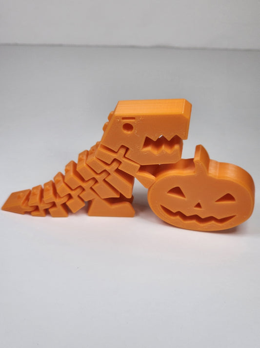 Flex Dino and Pumpkin